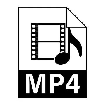 Modern flat design of MP4 illustration file icon for web Stock Illustration