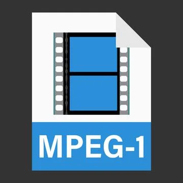 Modern flat design of MPEG-1 illustration file icon for web Stock Illustration