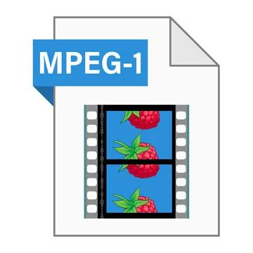 Modern flat design of MPEG-1 file icon for web Stock Illustration