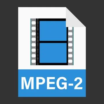 Modern flat design of MPEG-2 illustration file icon for web Stock Illustration