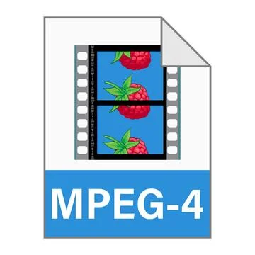 Modern flat design of MPEG-4 illustration file icon for web Stock Illustration
