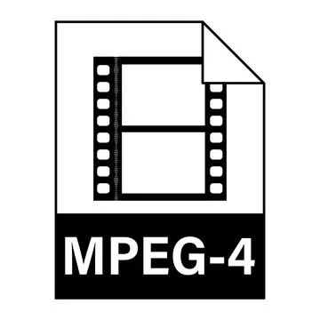 Modern flat design of MPEG-4 illustration file icon for web Stock Illustration