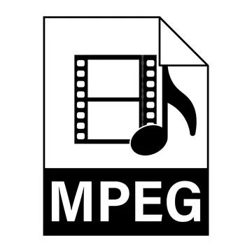 Modern flat design of MPEG illustration file icon for web Stock Illustration