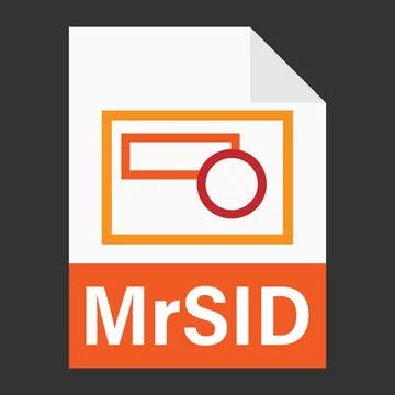 Modern flat design of MrSID file icon for web Stock Illustration