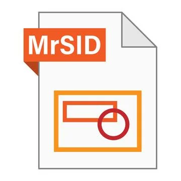 Modern flat design of MrSID file icon for web Stock Illustration