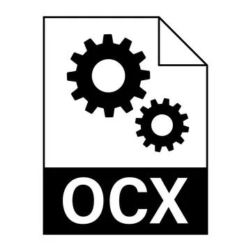 Modern flat design of OCX file icon for web Stock Illustration