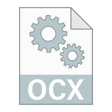 Modern flat design of OCX file icon for web 스톡 일러스트
