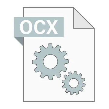 Modern flat design of OCX file icon for web Stock Illustration