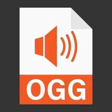 Modern flat design of OGG file icon for web Stock Illustration