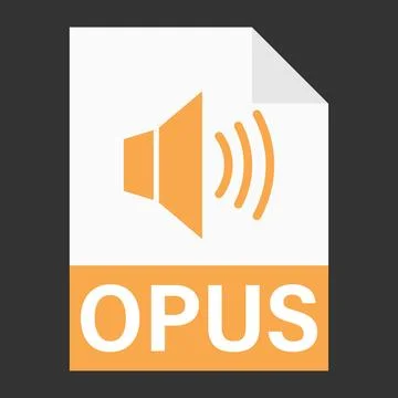 Modern flat design of OPUS file icon for web Stock Illustration