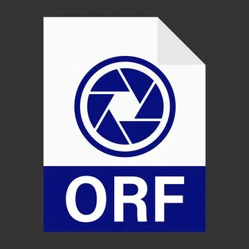 Modern flat design of ORF file icon for web Stock Illustration