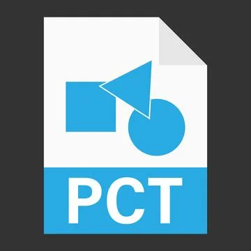Modern flat design of PCT file icon for web 스톡 일러스트