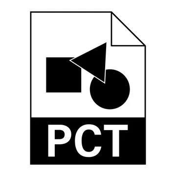 Modern flat design of PCT file icon for web Stock Illustration