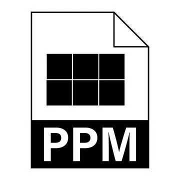 Modern flat design of PPM file icon for web Illustrazione stock