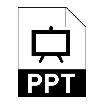 Modern flat design of PPT file icon for web Stock Illustration