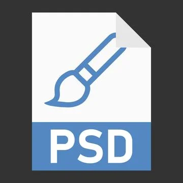 Modern flat design of PSD file icon for web Stock Illustration