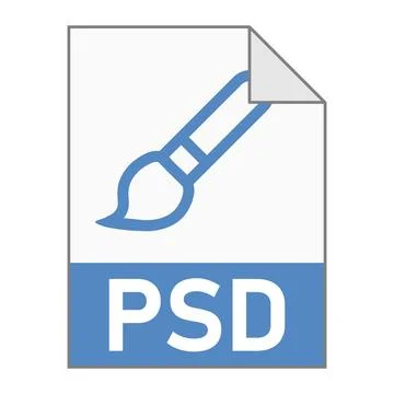 Modern flat design of PSD file icon for web Stock Illustration
