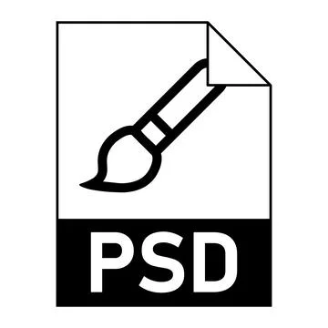 Modern flat design of PSD file icon for web 库存插图