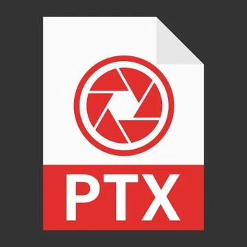 Modern flat design of PTX file icon for web Stock Illustration