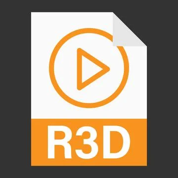 Modern flat design of R3D file icon for web Stock Illustration