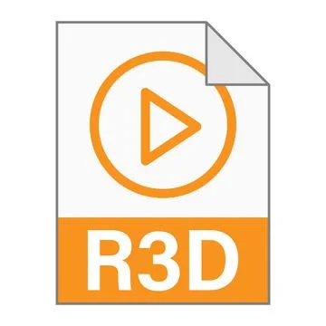 Modern flat design of R3D file icon for web Stock Illustration