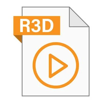 Modern flat design of R3D file icon for web Stock Illustration