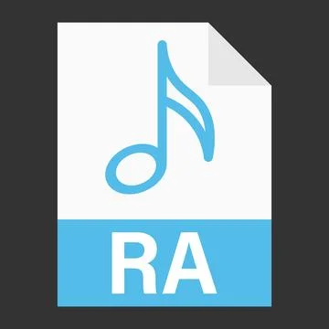 Modern flat design of RA file icon for web 스톡 일러스트