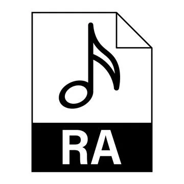 Modern flat design of RA file icon for web Stock Illustration