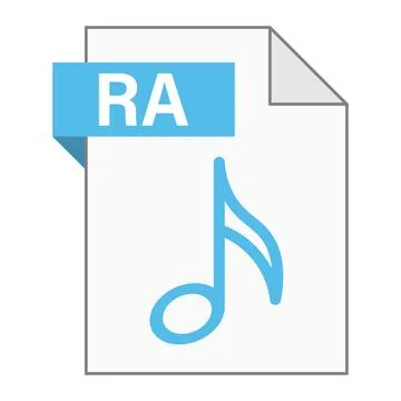 Modern flat design of RA file icon for web Stock Illustration