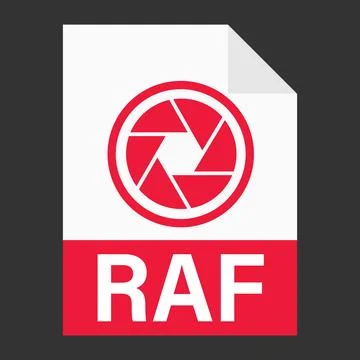 Modern flat design of RAF file icon for web Illustrazione stock