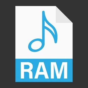 Modern flat design of RAM file icon for web Stock Illustration