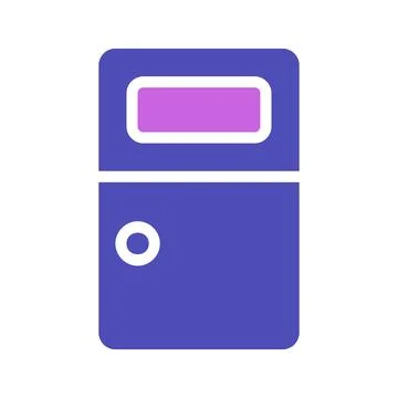 Modern Flat Design Refrigerator Simple Illustration Stock Illustration