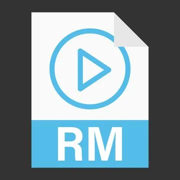 Modern flat design of RM file icon for web Stock Illustration
