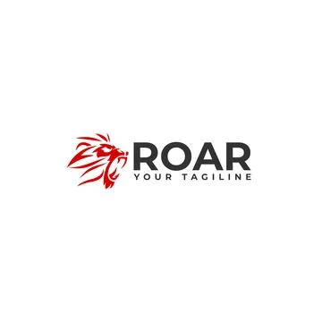 Modern flat design ROAR lion habitat logo design Stock Illustration