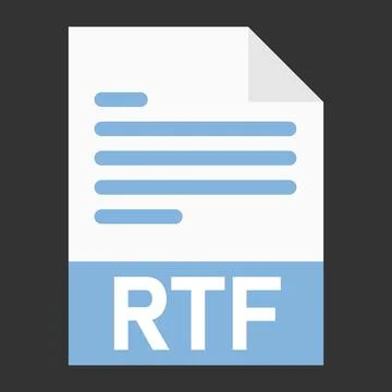 Modern flat design of RTF file icon for web Stock Illustration
