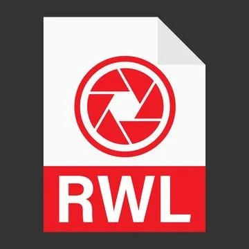 Modern flat design of RWL file icon for web Stock Illustration