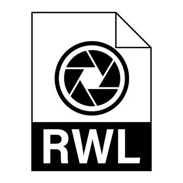 Modern flat design of RWL file icon for web Stock Illustration