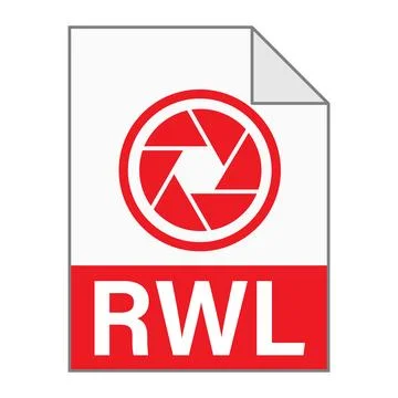 Modern flat design of RWL file icon for web Stock Illustration