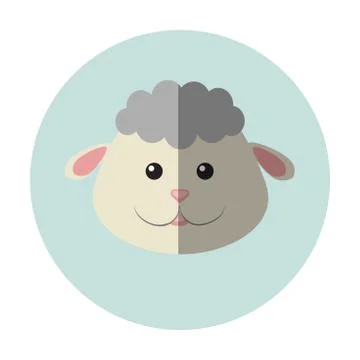 Modern Flat Design Sheep Icon Vector Illustration Stock Illustration