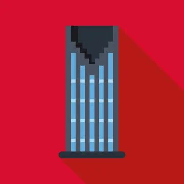 Modern flat design skyscraper pixel art icon Ilustración de archivo
