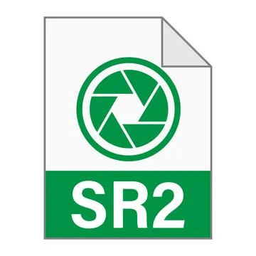 Modern flat design of SR2 file icon for web Stock Illustration