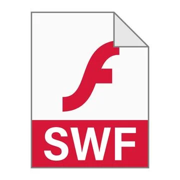 Modern flat design of SWF file icon for web 库存插图