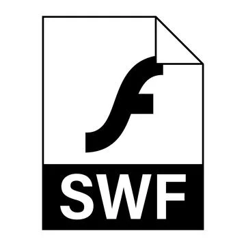 Modern flat design of SWF file icon for web Stock Illustration