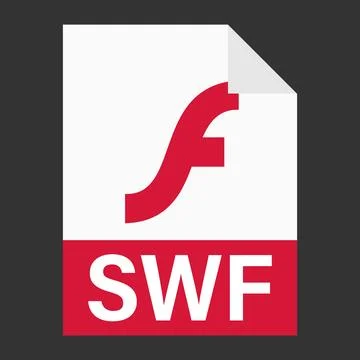 Modern flat design of SWF file icon for web Stock Illustration