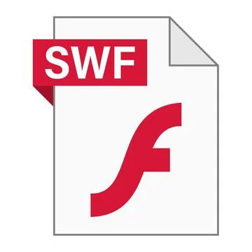 Modern flat design of SWF file icon for web Stock Illustration