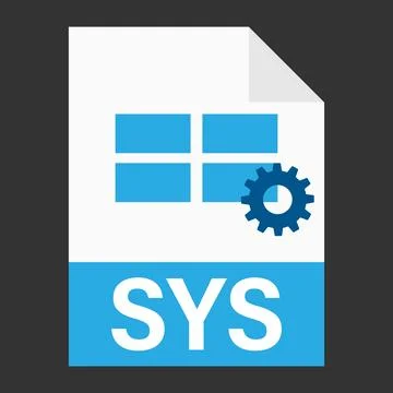 Modern flat design of SYS file icon for web Stock Illustration