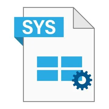 Modern flat design of SYS file icon for web Illustrazione stock