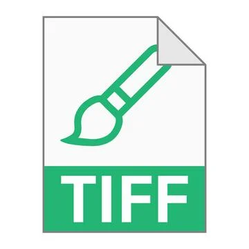 Modern flat design of TIFF file icon for web Stock Illustration