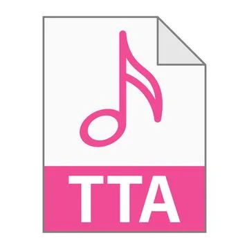 Modern flat design of TTA file icon for web Illustrazione stock