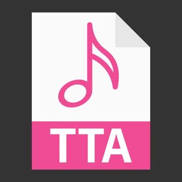 Modern flat design of TTA file icon for web Stock Illustration